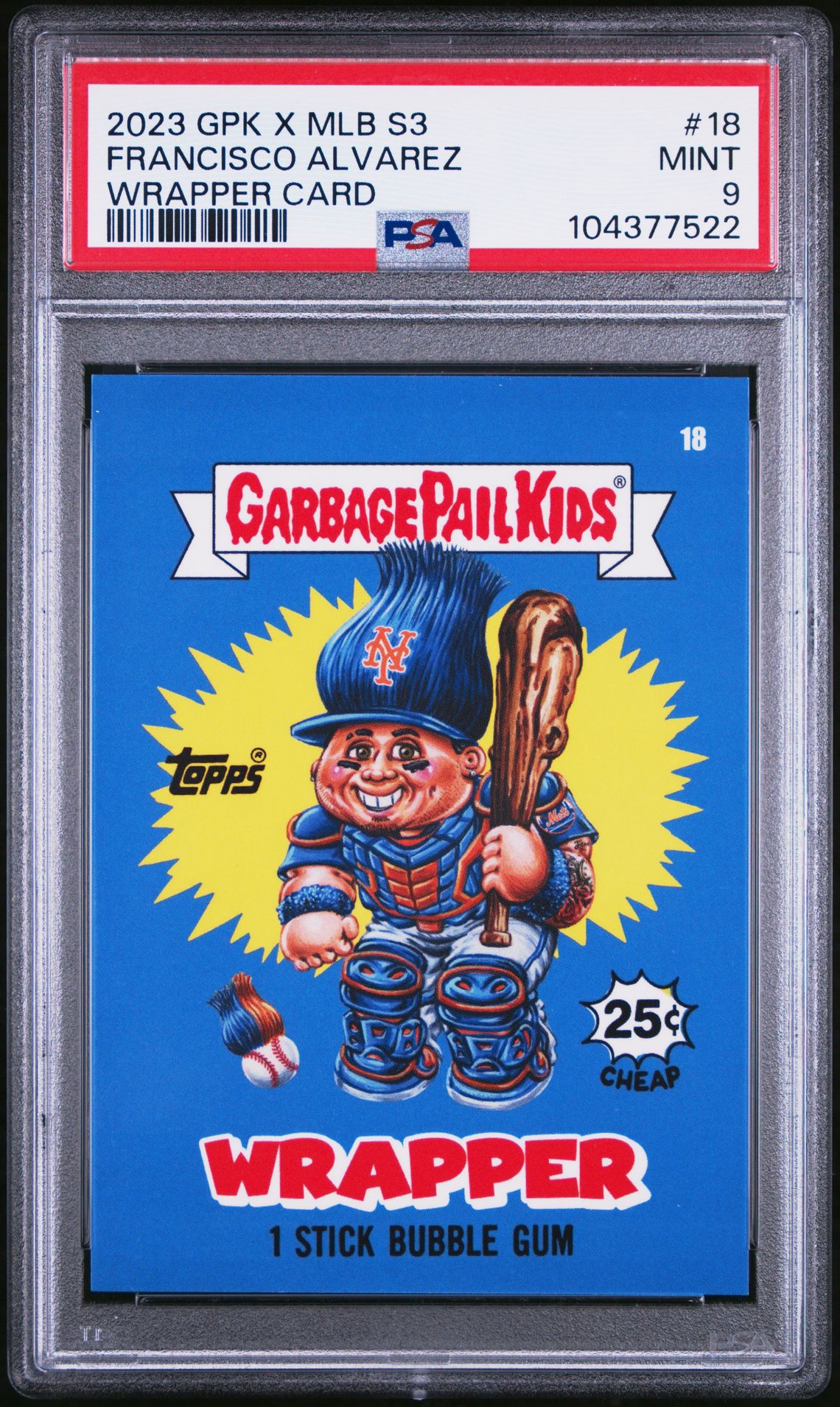 2023 Garbage Pail Kids TOPPS GARBAGE PAIL KIDS X MLB SERIES 3 WRAPPER CARDS #18 Francisco Alvarez front
