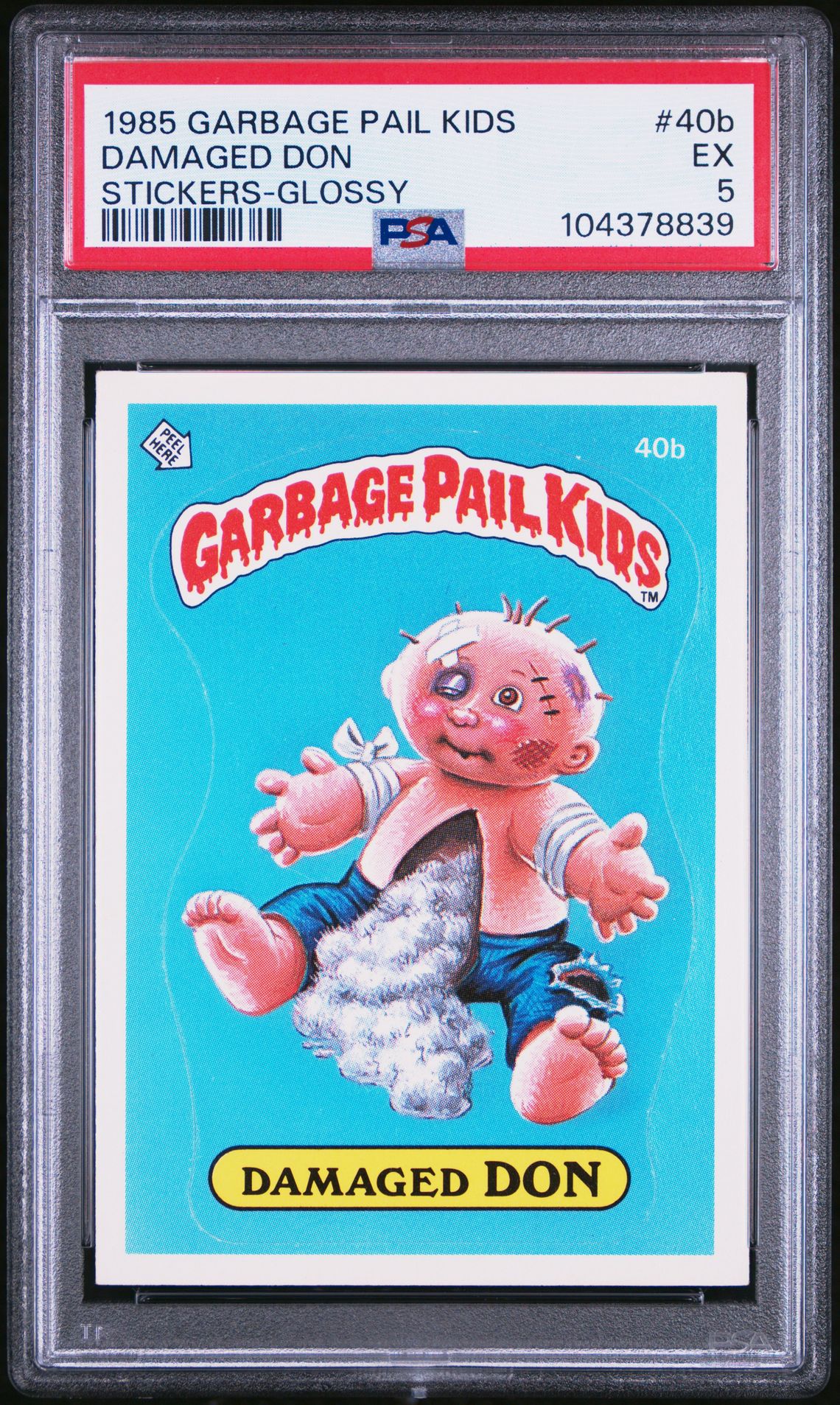 1985 Topps GARBAGE PAIL KIDS STICKERS STICKERS-GLOSSY #40B Damaged Don front