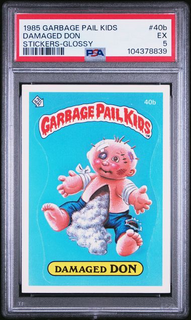 1985 Topps Garbage Pail Kids Series 1 Stickers/Base-Glossy #40B Damaged Don front