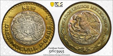 1994-Mo 10 Peso KM-553 MS66