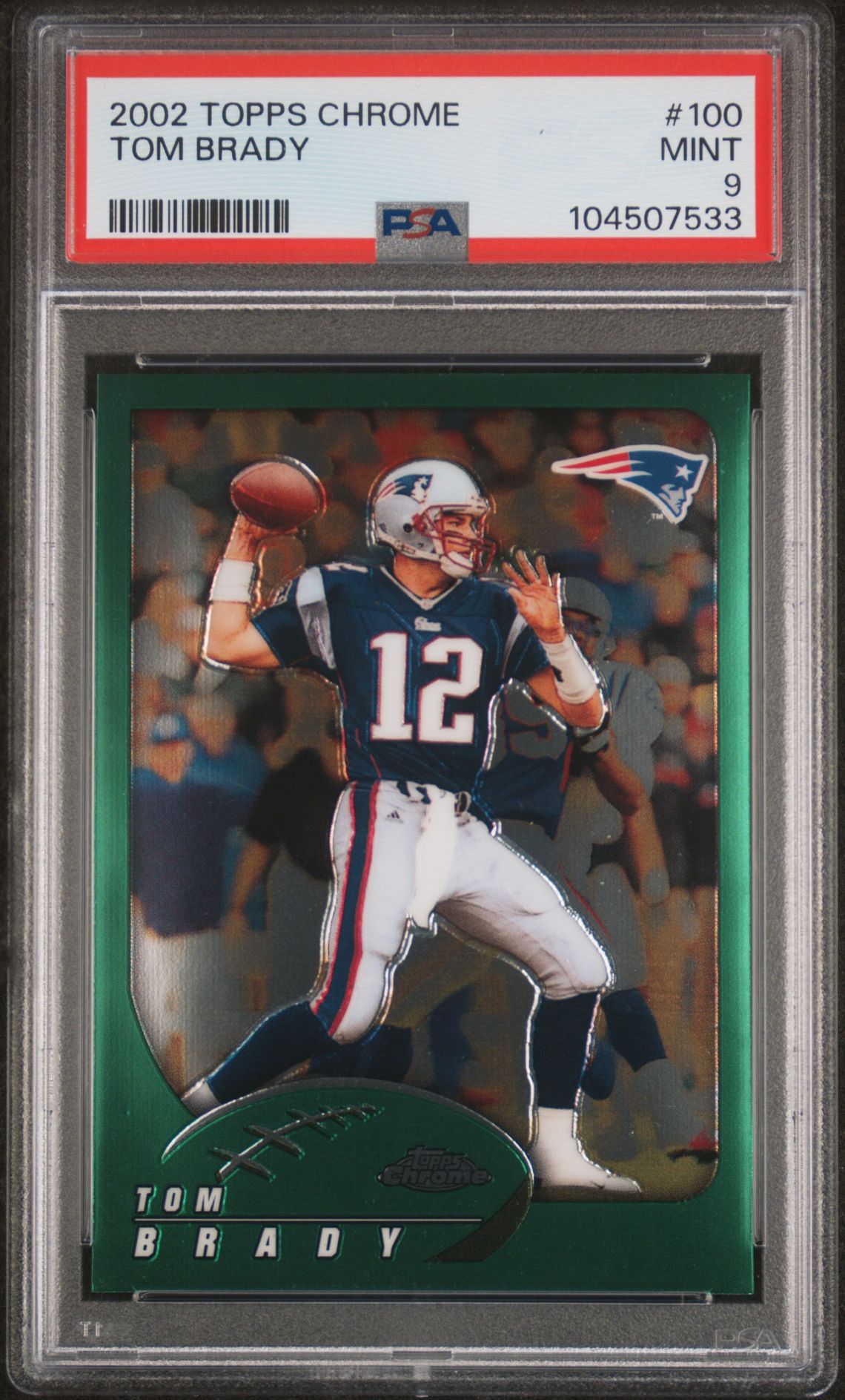 2002 Topps Chrome Tom Brady #100 Mint 9 front