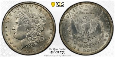 1896-O $1 VAM 19 Shifted Date MS62