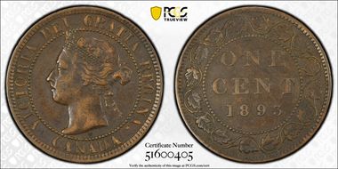 1893 1C Repunched 9 XF45BN