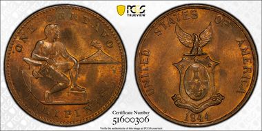 1944-S 1C KM-179 MS64RB