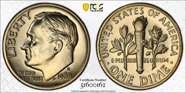 1968-S 10C PR68