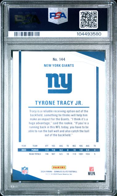 2024 Panini Donruss Elite Tyrone Tracy Jr. #144 (Status Explosion) Mint 9 back