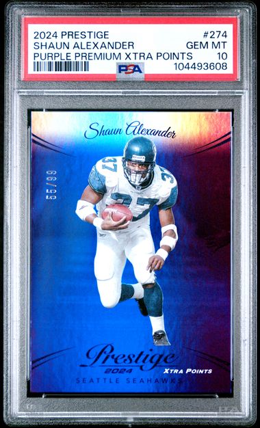 2024 Panini Prestige Shaun Alexander #274 (Purple Premium Xtra Points) Gem Mt 10 front