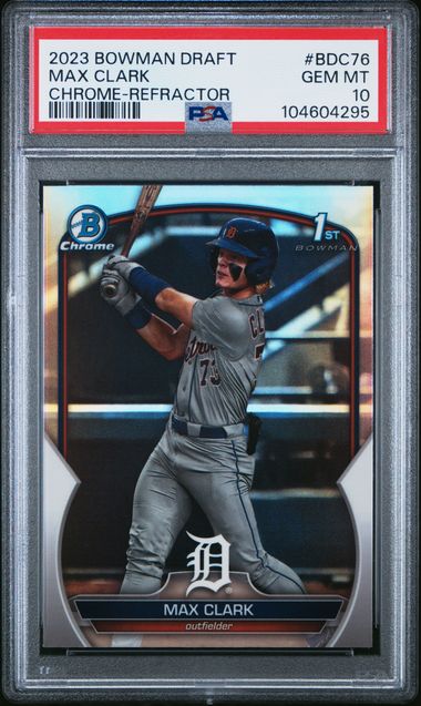 2023 Bowman Draft Max Clark #Bdc76 (Chrome-Refractor) Gem Mt 10 front