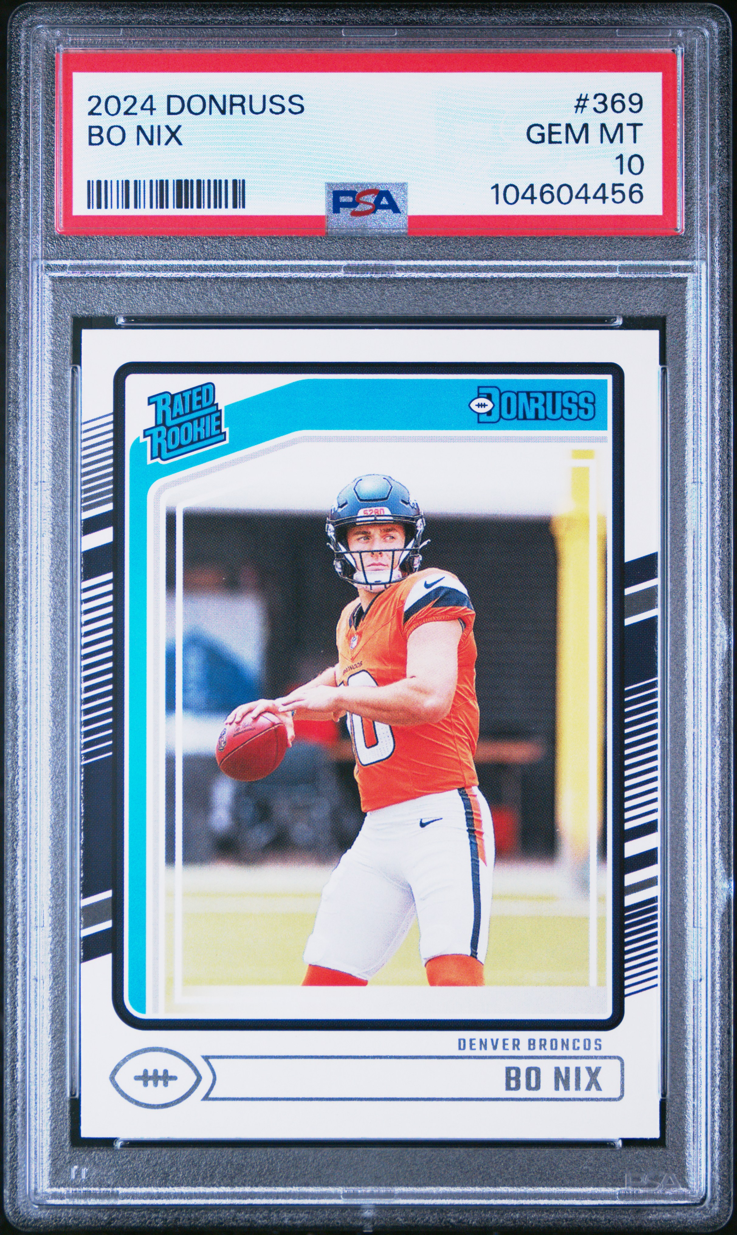 2024 Panini Donruss Bo Nix #369 Gem Mt 10 front