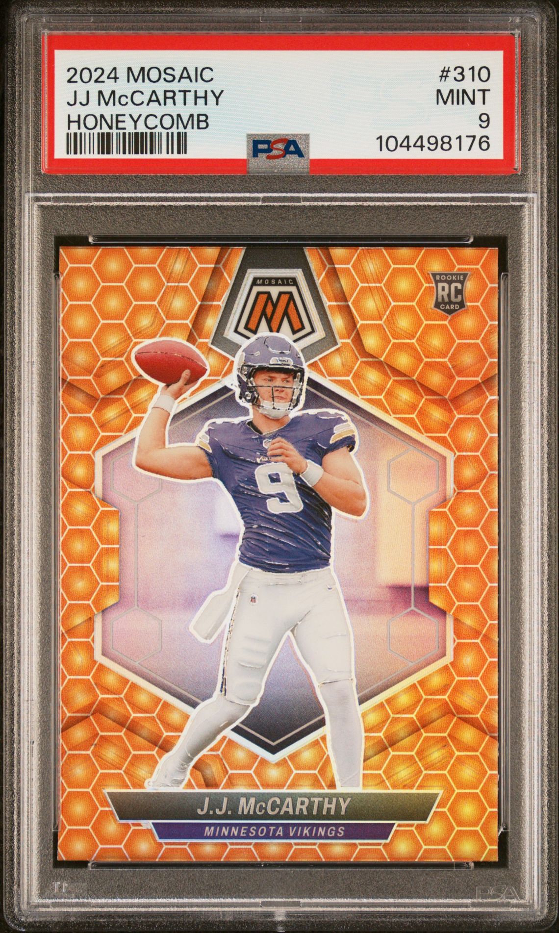 2024 Panini Mosaic Jj Mccarthy #310 (Honeycomb) Mint 9 front