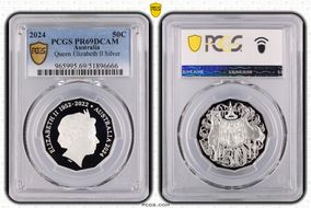 2024 50C Queen Elizabeth II Silver PR69DCAM