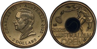 2025 $2 Women’s Australian Open Blue Envelope Privy Colorized MS68