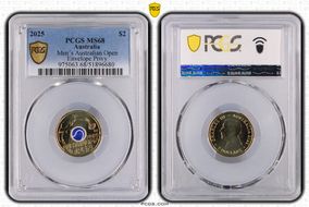 2025 $2 Men’s Australian Open Blue Envelope Privy Colorized MS68