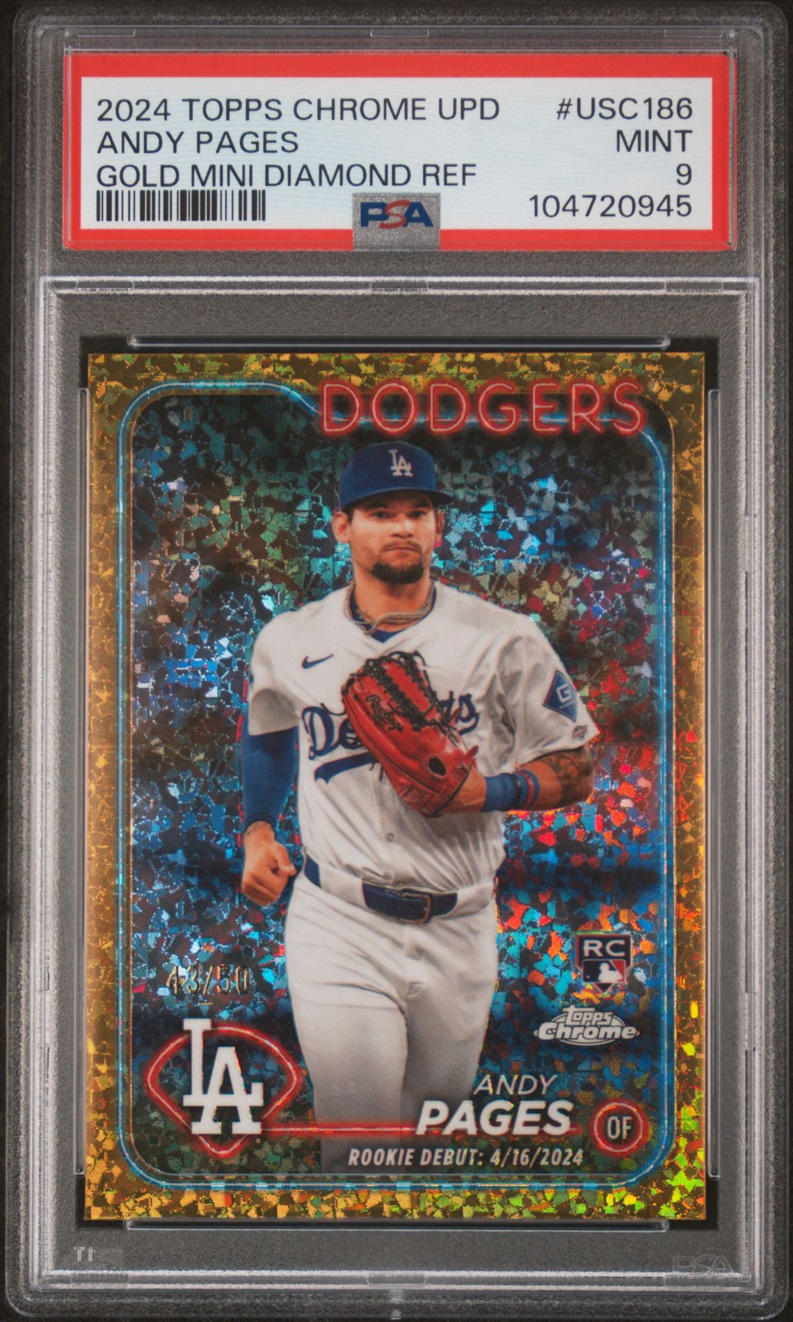 2024 Topps TOPPS CHROME UPDATE Refractor #USC186 Andy Pages front