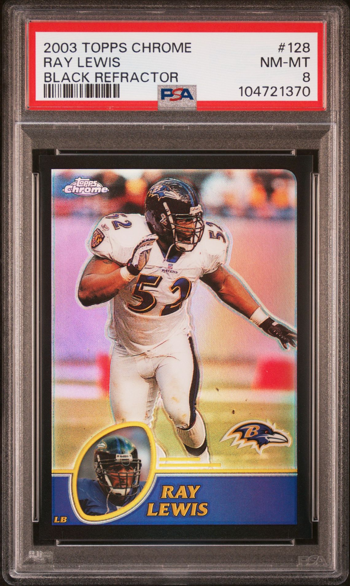 2003 Topps TOPPS CHROME Black Refractor #128 Ray Lewis front