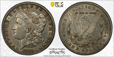 1880-CC $1 8/7 Reverse of 1878 XF45