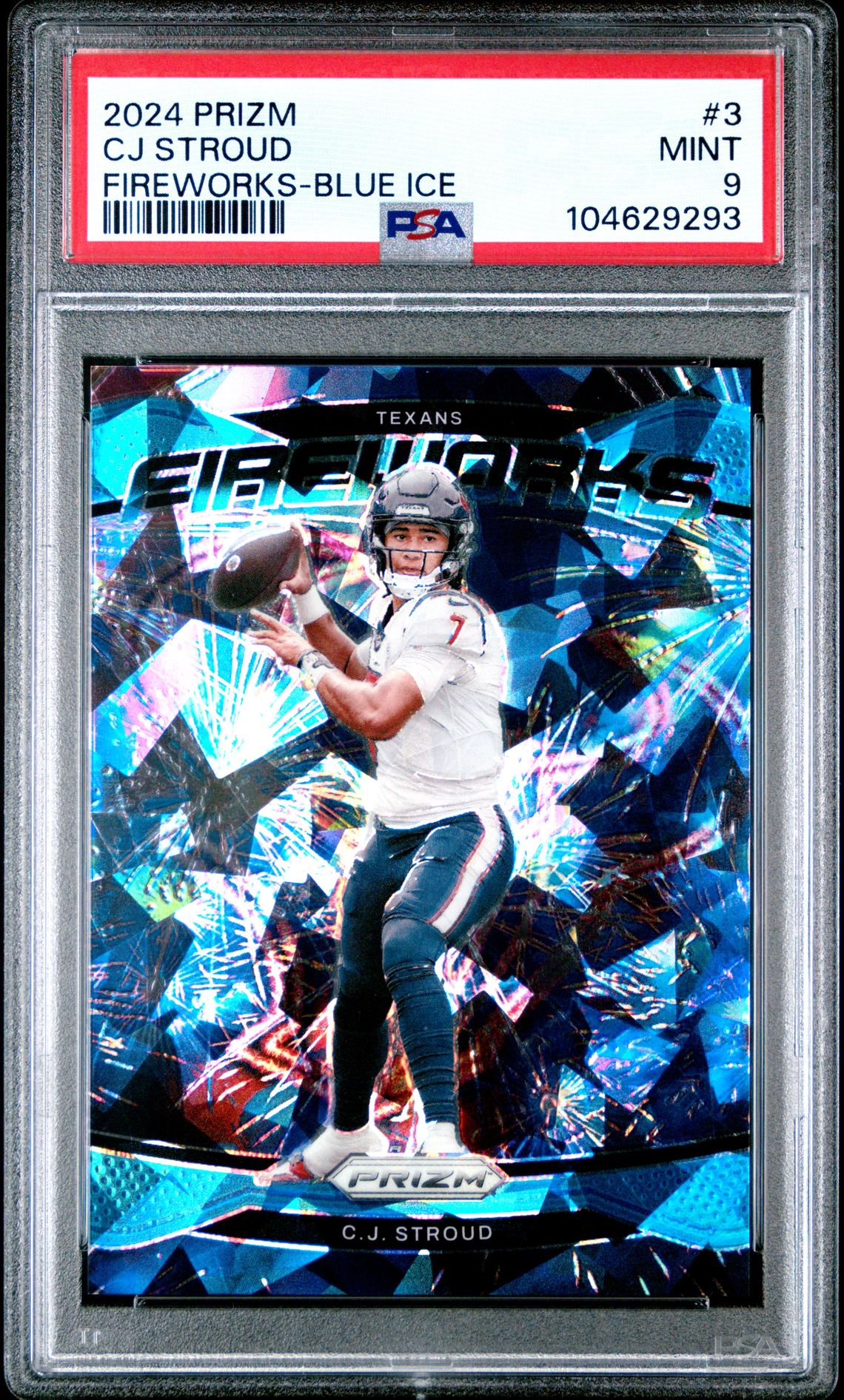 2024 Panini PANINI PRIZM FIREWORKS BLUE ICE #3 Cj Stroud front
