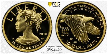 2018-W $10 American Liberty High Relief PR69DCAM