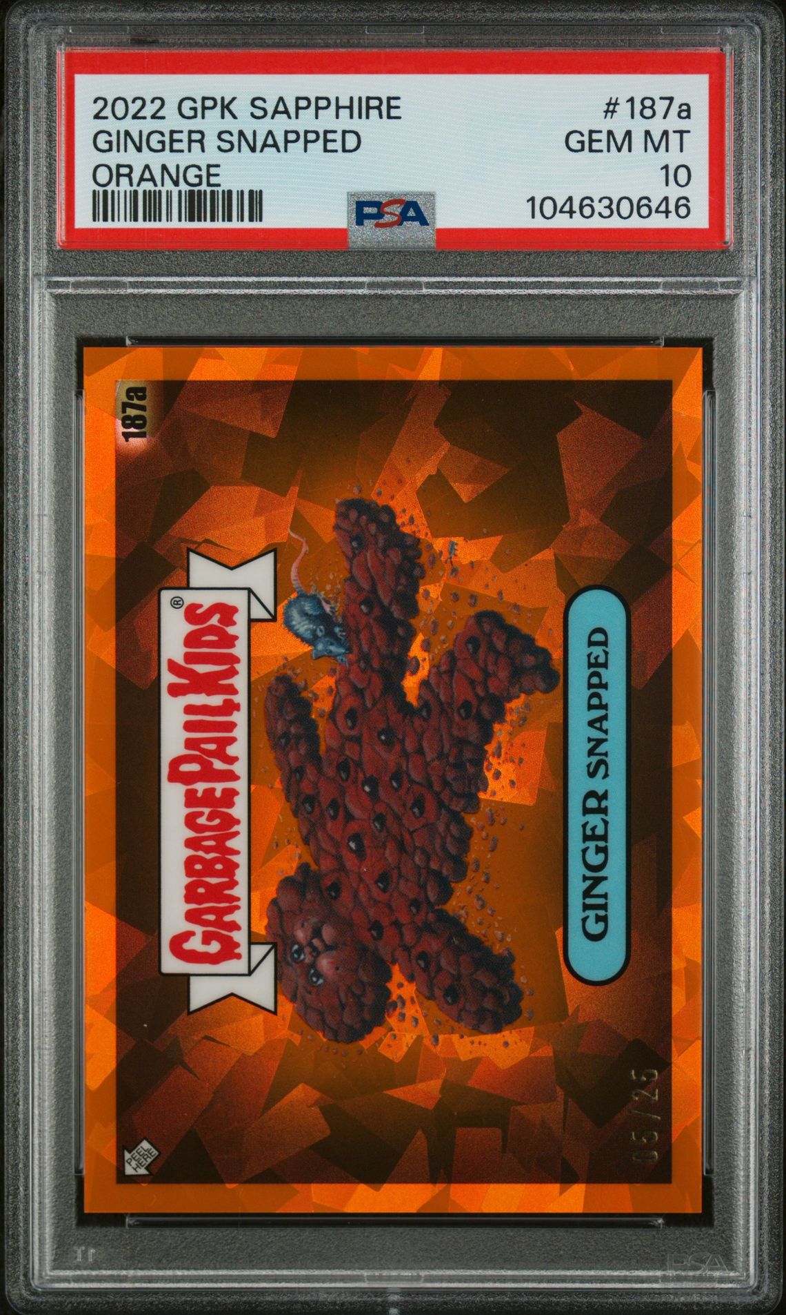 2022 Topps TOPPS GARBAGE PAIL KIDS SAPPHIRE EDITION ORANGE #187A Ginger Snapped front