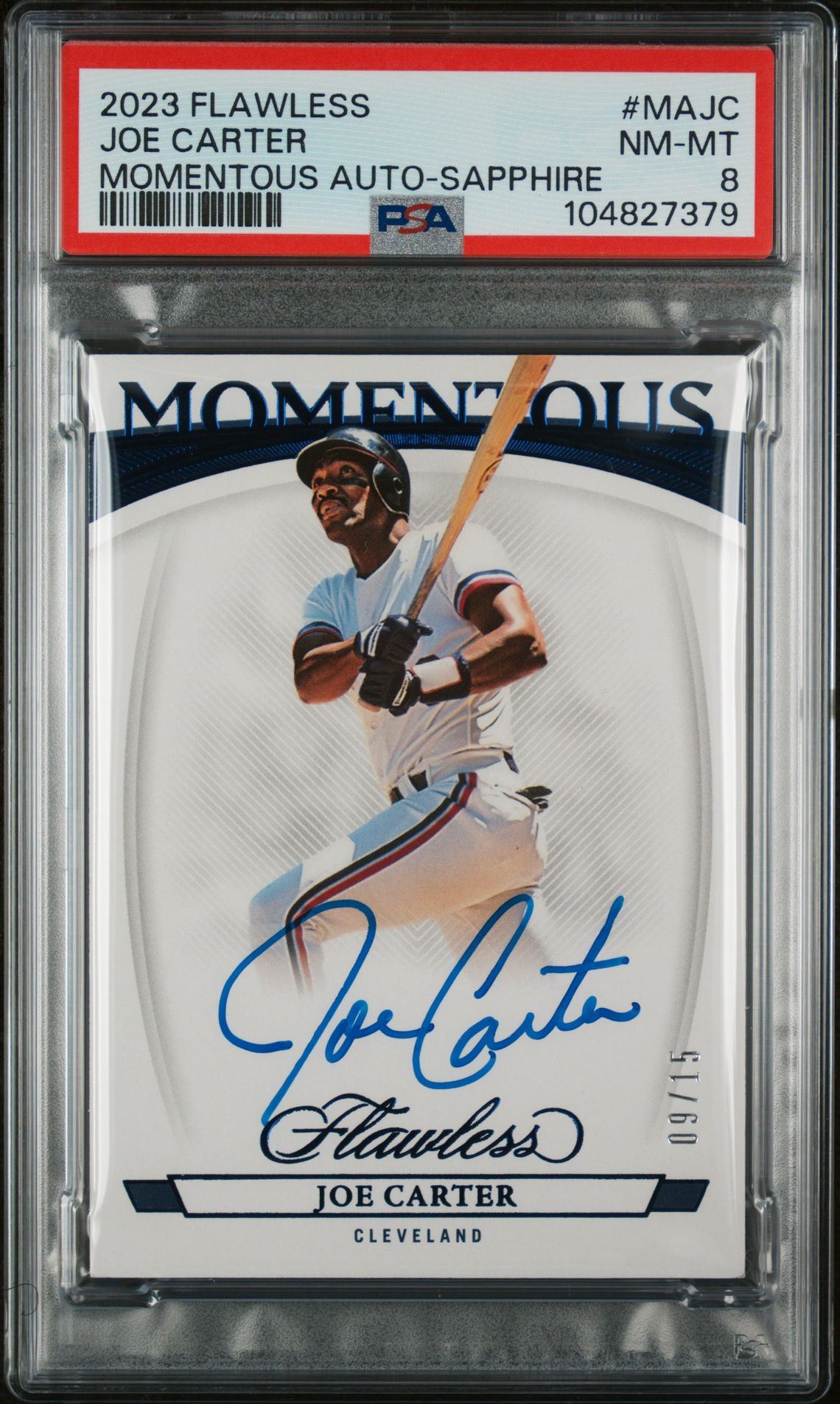 2023 Panini PANINI FLAWLESS MOMENTOUS AUTOGRAPHS SAPPHIRE #MAJC Joe Carter front