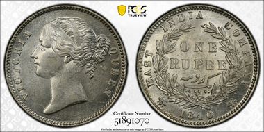 1840(C or B) Rupee SW-3.33 MS61