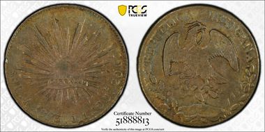 1875-A DL  8 R As13 Double Punched 7 AU53