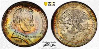1918 50C Lincoln-Illinois MS68