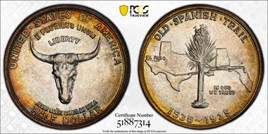 1935 50C Spanish Trail MS68