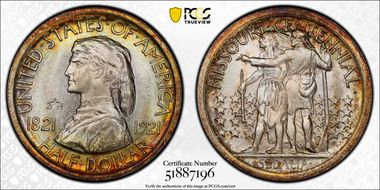 1921 50C Missouri, 2*4 MS66+