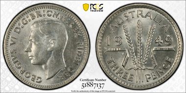 1949(m) 3D KM-44  Ag MS64