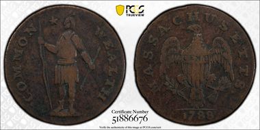 1788 Cent Massachusetts, Period VF30BN