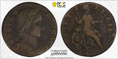 1787 1/2P Nova Eborac, Seated Right XF40BN