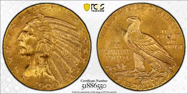 1909-D $5 MS64