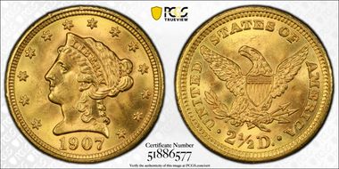 1907 $2.50 MS64+