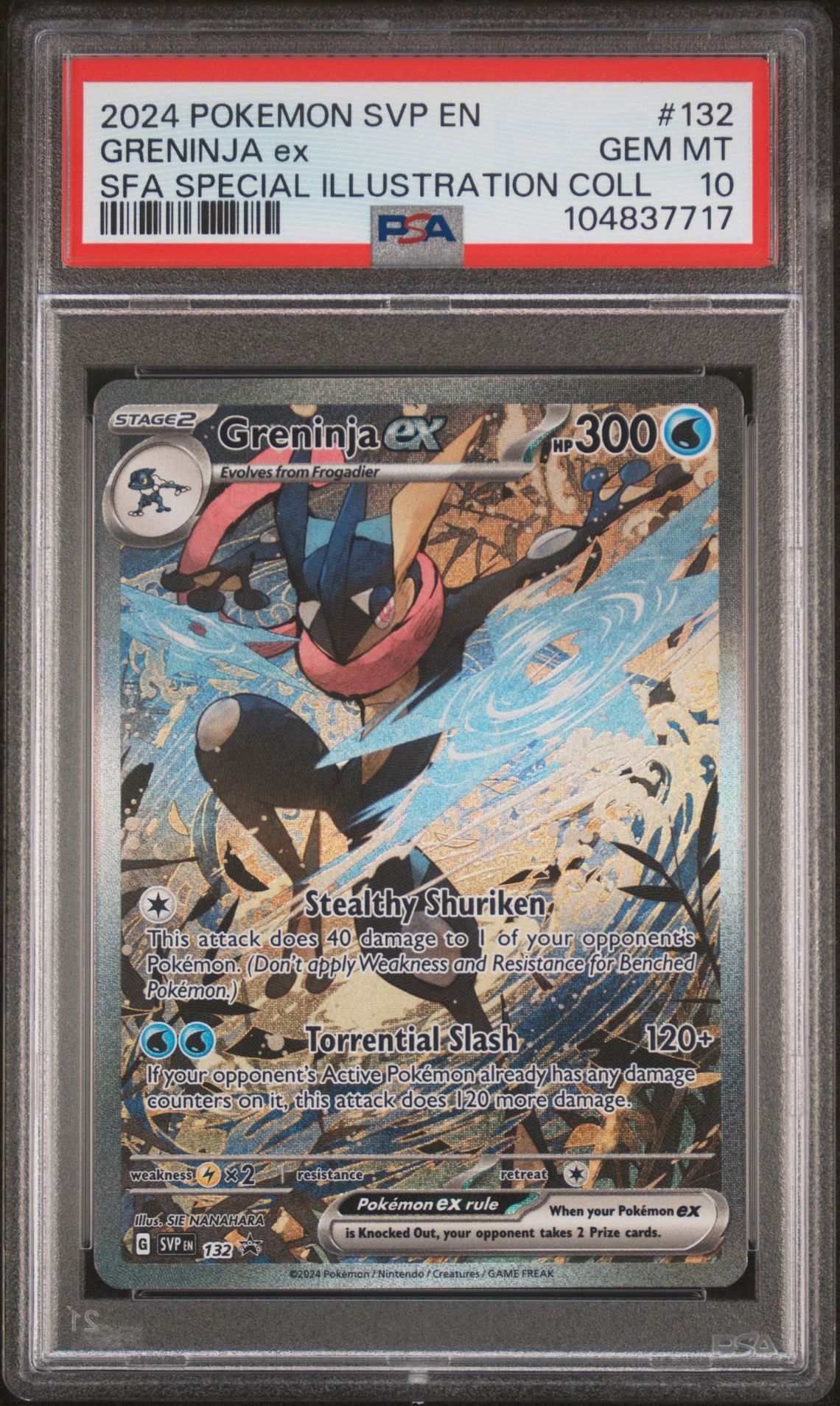 2024 Pokemon Svp En-Sv Black Star Promo Greninja Ex #132 (Sfa Special Illustration Coll) Gem Mt 10 front