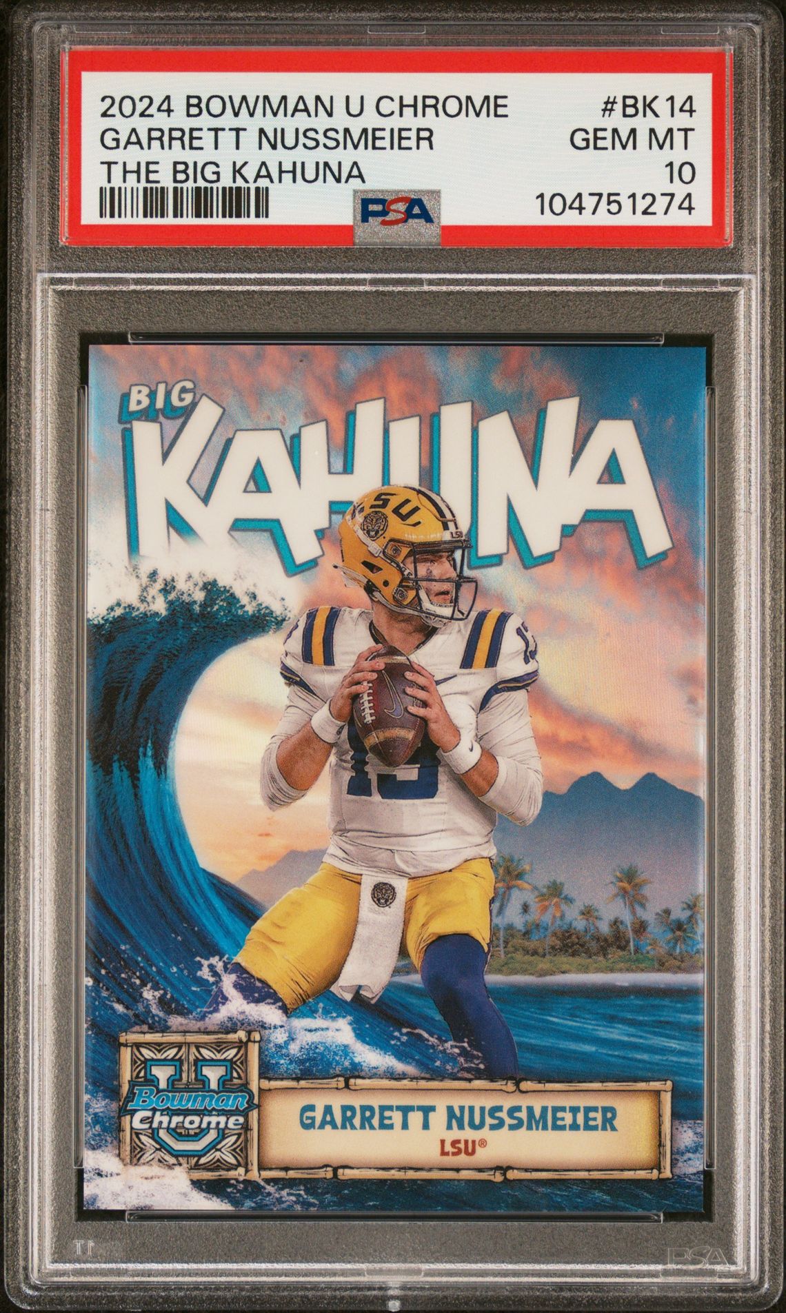 2024 Bowman BOWMAN UNIVERSITY CHROME THE BIG KAHUNA #BK14 Garrett Nussmeier front