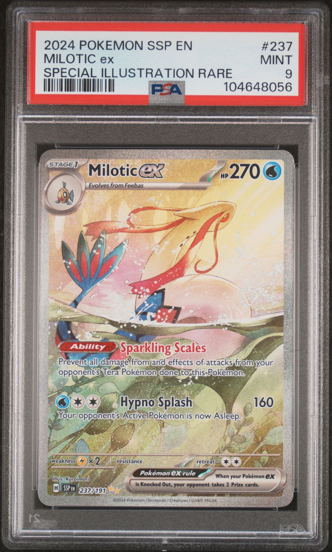 2024 Pokemon Ssp En-Surging Sparks Milotic Ex #237 (Special Illustration Rare) Mint 9 front