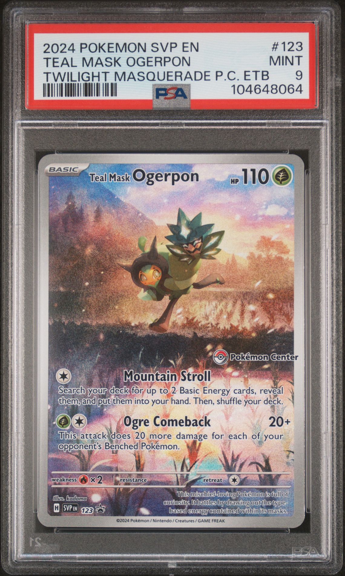 2024 Pokemon Svp En-Sv Black Star Promo Teal Mask Ogerpon #123 (Twilight Masquerade P.c. Etb) Mint 9 front