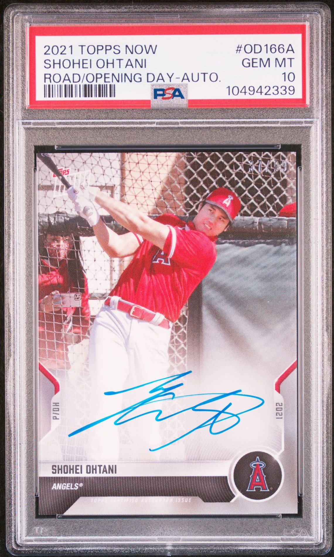 2021 Topps TOPPS NOW ROAD TO OPENING DAY ROAD/OPENING DAY-AUTO. #OD166A Shohei Ohtani front