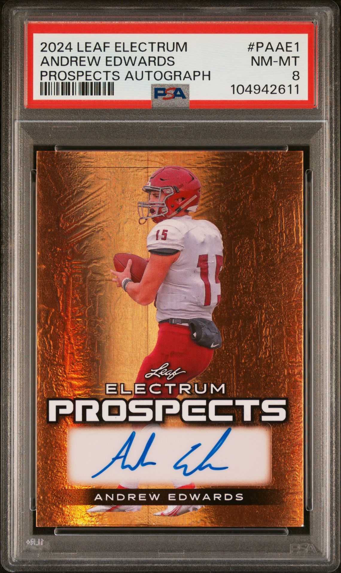 2024 Leaf LEAF ELECTRUM PROSPECTS AUTOGRAPHS #PAAE1 Andrew Edwards front