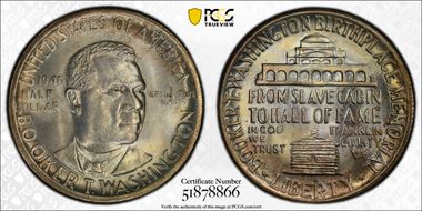 1946-S 50C Booker T. Washington MS66+ 