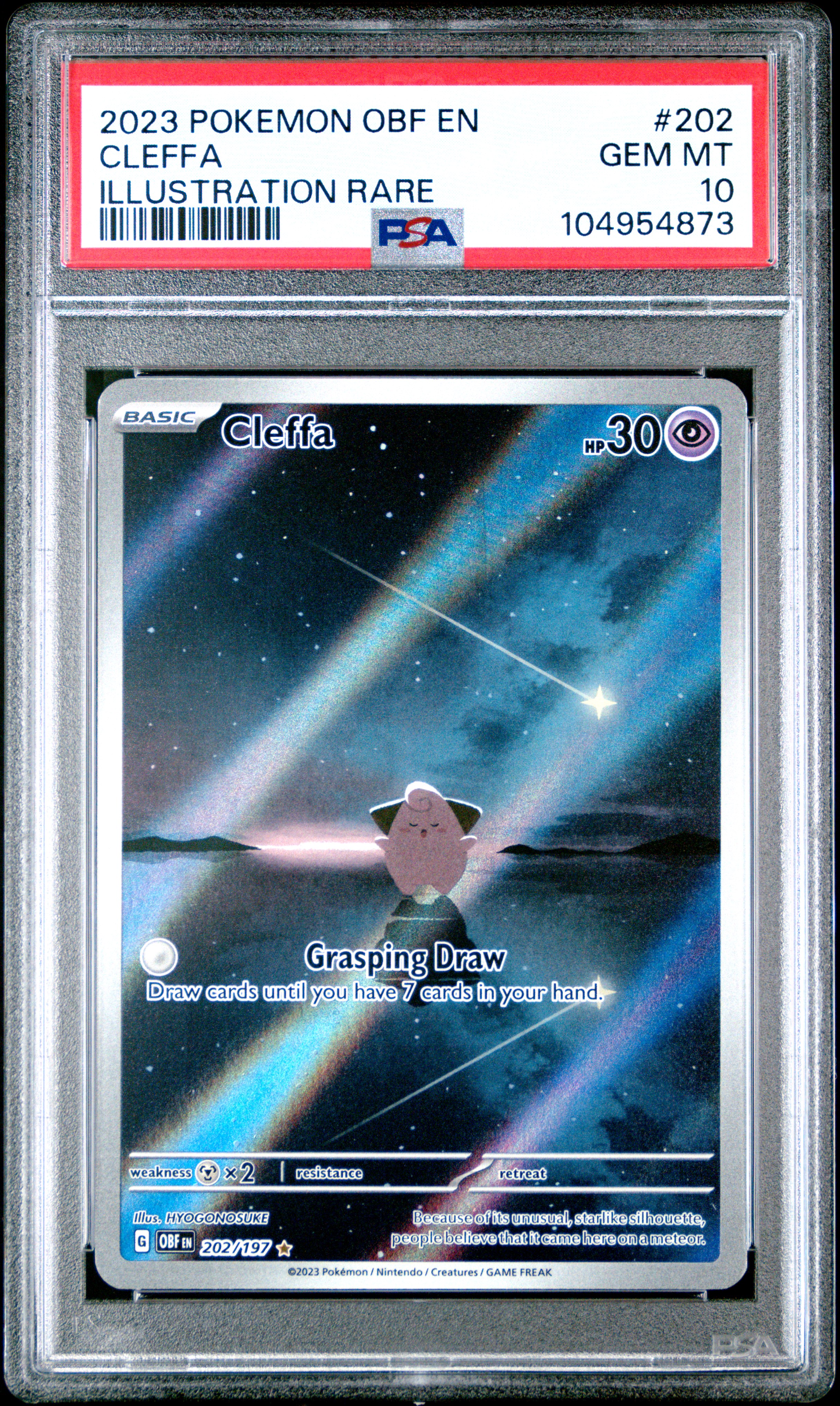 2023 #202 Cleffa PSA 10 Obf EN-Obsidian Flames