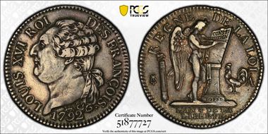 1792-A 1/2 Ecu Gad-43 Dot, 2nd Sem. XF45