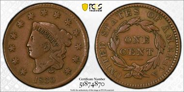 1830 1C Large Letters N1BN