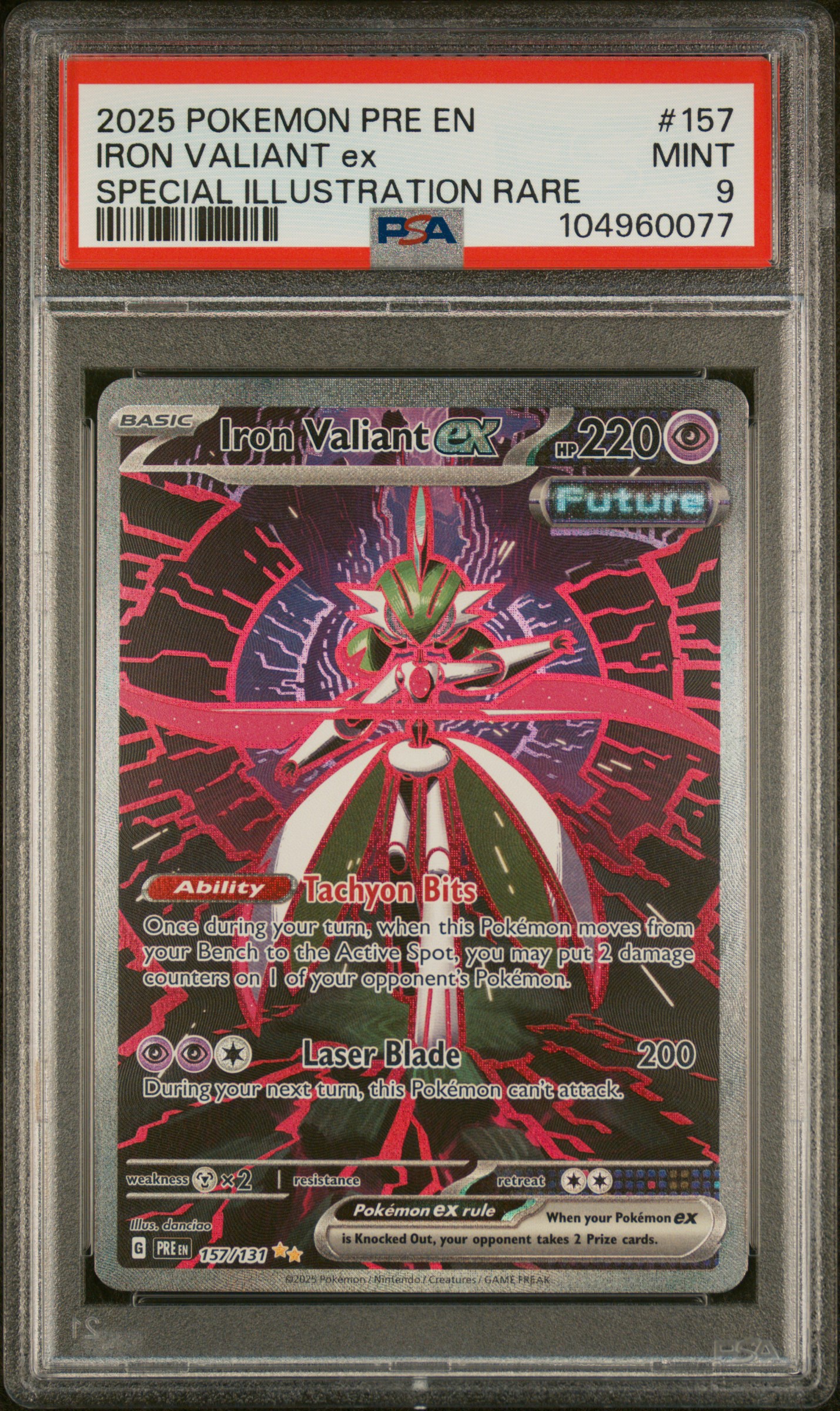 2025 #157 Iron Valiant EX PSA 9 Pre EN-Prismatic Evolutions