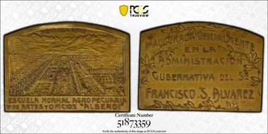 1915 Medal School of Agriculture, Arts, and Crafts - Mendoza Brass MS64