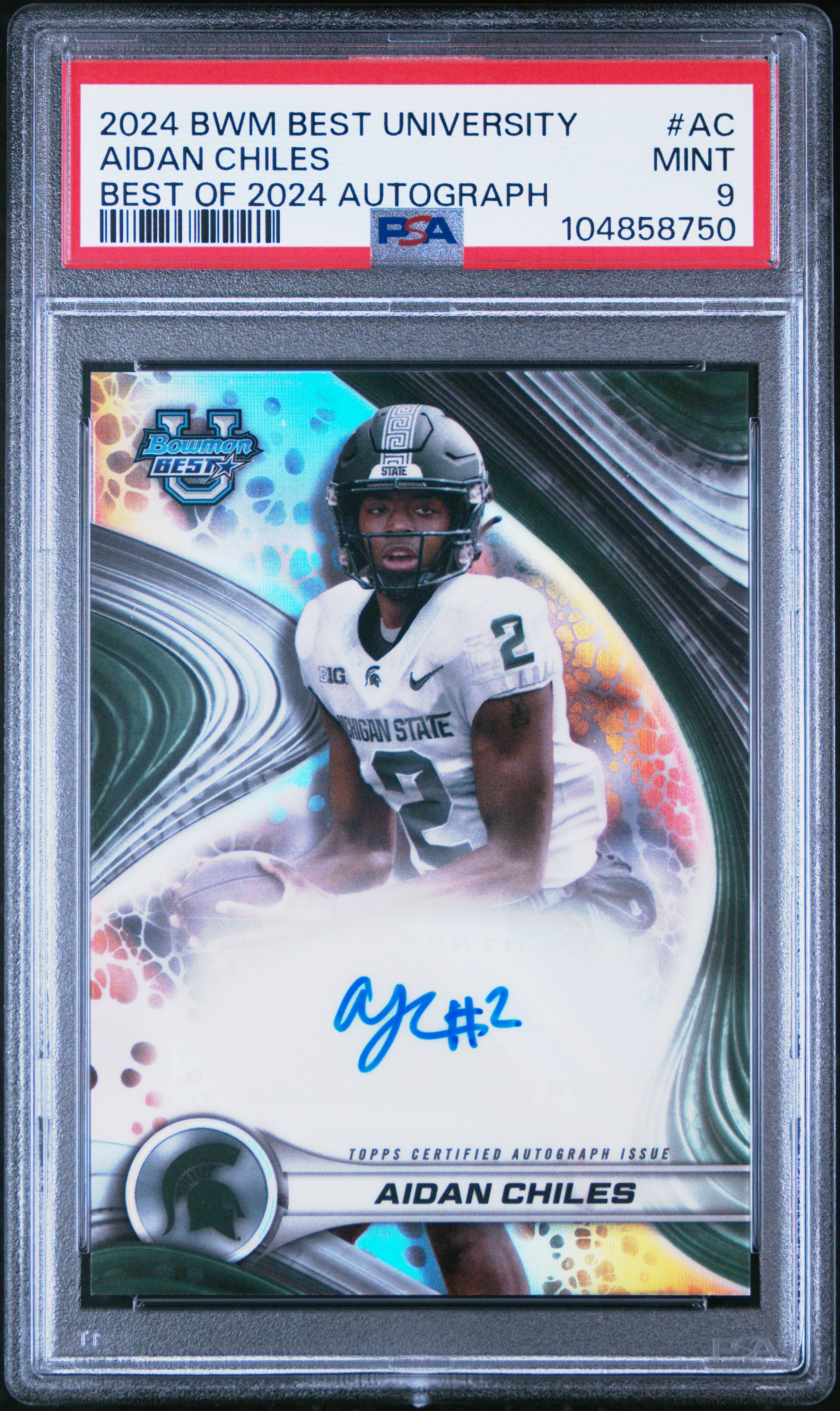 2024 Bowman Best University Best Of 2024 Autographs Aidan Chiles #Ac Mint 9 front