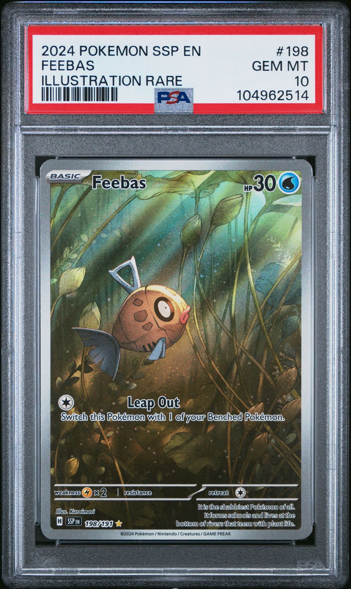 2024 Pokemon Ssp En-Surging Sparks Feebas #198 (Illustration Rare) Gem Mt 10 front