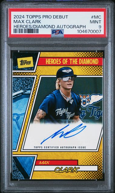 2024 Topps Pro Debut Heroes Of The Diamond Autographs Max Clark #Mc (Heroes/Diamond Autograph) Mint 9 front