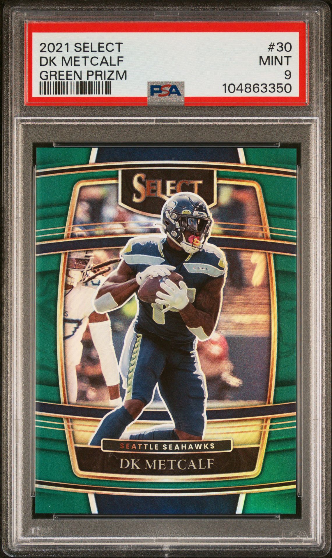 2021 Panini PANINI SELECT GREEN PRIZM #30 Dk Metcalf front